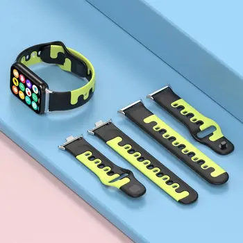 Két Színű Szilikon óraszíj Tartozékok Színes Watchband Kreatív Csere Karkötő a Xiaomi Zenekar 8 Pro Smart Óra