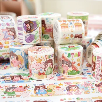 Aranyos Nyári Boldog Lány Washi Tape Dekoratív Címke Különleges Olaj Szalaggal Albumot Tervező Naptár Ajándékok, Dekoráció Lap