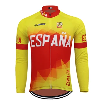 ÚJ-Spanyolország Hosszú Ujjú Kerékpáros Mez, Télen Gyapjú, mind a Tavaszi, Nem Polár Espana Kerékpár Mtb Jersey Kerékpár Ruházat