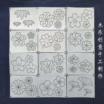 13 Stílus, Méret 15x12cm Kreatív Virág Puha Hímzés Sablon DIY Kézzel készített Tea Csésze Pad Csipke Hímzés Eszköz Sashiko Sablon