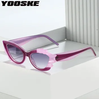 YOOSKE Trendi Macska Szemét Napszemüveg Női Luxus Márka Tervezője Szabálytalan napszemüvegek Női Retro Kristály Több Szín Szemüveg