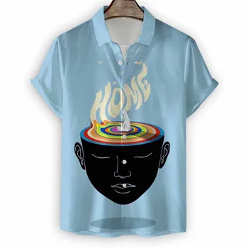 Divat, Férfi Ing, Absztrakt Művészet Minta Pólók 3D Nyomtatott Rövid Ujjú Tshirt Alkalmi Pólók Felsők Nagyméretű Blúz, Laza Ruházat