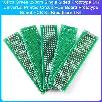 10db Zöld 2x8cm Egyoldalas Prototípus DIY Egyetemes Nyomtatott Áramkör, NYÁK-Testület Prototípus Testület PCB Kit Breadboard Készlet