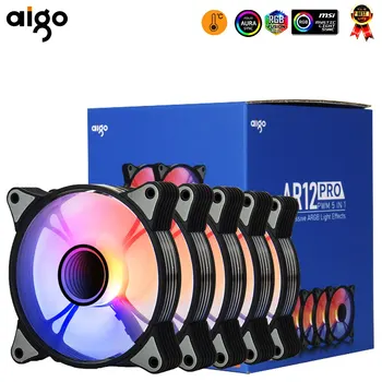 Aigo AR12PRO Számítógép Esetében Rajongó Ventoinha PC 120mm RGB Ventilátor 4 tűs PWM CPU Hűtő Ventilátor 3pin5v Korlátlan Tér Argb 12cm Ventilador