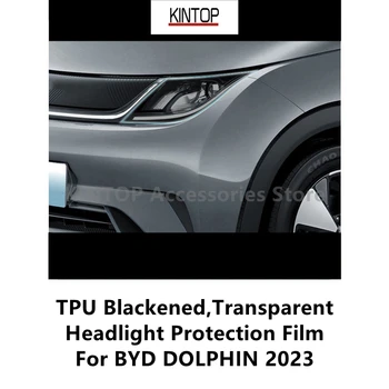A BYD DELFIN 2023 TPU Fekete,Átlátszó Fényszóró Védő Fólia, Fényszóró Védelem,Fólia Módosítása