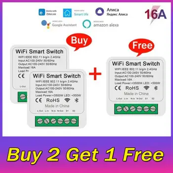 eWeLink Wifi 16A MINI Smart Switch Supporte 2-utas Vezérlés Időzítő Kapcsoló Mart Home Automation Kompatibilis Alexa, a Google Haza
