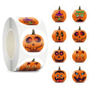 Halloween Szórakozás Matrica Boldog Gyermekek Játék Állat Köszönöm Dekorációs Matrica 500pcs/tekercs Papírt Adhesivo