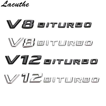 3D ABS Autó Matrica V12-es V8-as BITURBO Logó, Embléma Jelvény a Hátsó Autó-stílus Matricát Benz AMG BMW VW Chevrolet Mazda
