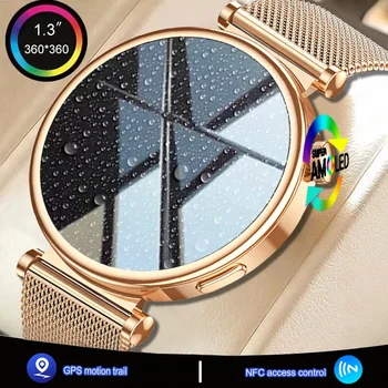 2024 Új GT4 Mini Smart Óra Nők 1.3 Hüvelykes AMOLED NFC Óra Iránytű Bluetooth Hívás IP68 Vízálló Smartwatch A Huawei ÓRA