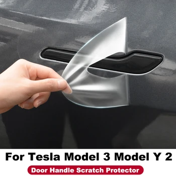 A Tesla Modell 3 Modell Y 2017-2023 Kilincs Karcolás Protector - Fordított Kilincs Festék Védő TPU Film Autó Ruházat