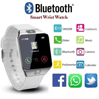 DZ09 Bluetooth Smart Nézni A Sim-Kártya Férfiak Nők Wrsitwatch Sport Lépésszámláló Aludni Monitor Smartwatch Üzenet Remider Óra