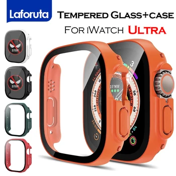 Üveg+tok Apple Nézni Ultra 49mm Esetekben Smartwatch PC Lökhárító+képernyővédő fólia Edzett Fedezze iwatch Ultra2 9 8 7 Tartozékok