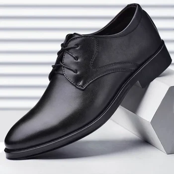 Plus Size Férfi Cipő Hivatalos Fekete Bőr Cipő Férfi Csipke Oxford, a Férfi Esküvői Buli Office Üzleti Alkalmi Cipő L27